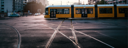 grooved rail tram